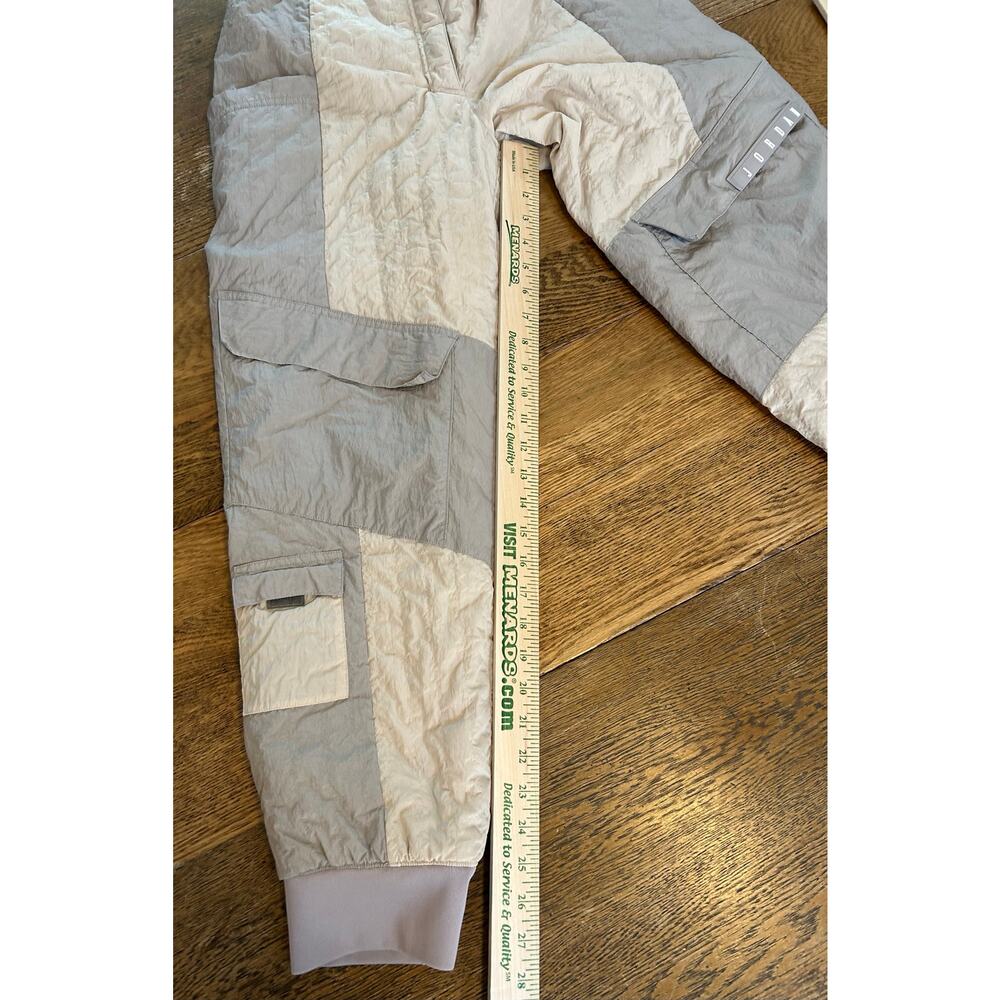 Nike Air Jordan Cozy Girl Puffer Pants Neutral Beige Gray Sz S Insulated Baggy - Picture 6 of 9